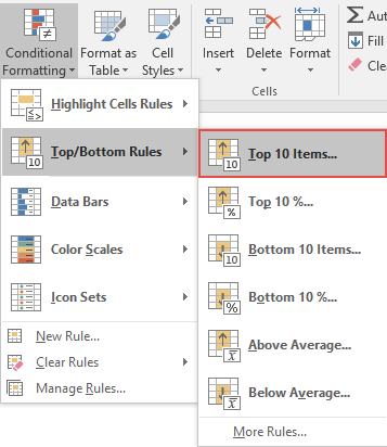 Cómo resaltar los valores N superiores e inferiores en Excel [Conditional Formatting]