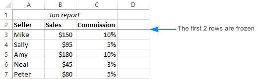 Cómo congelar filas y columnas en Excel