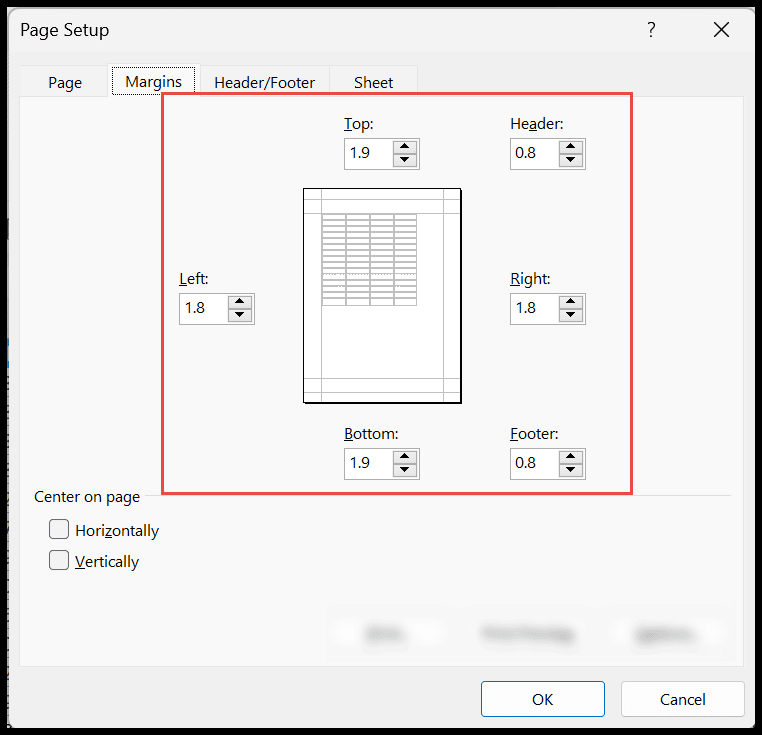 Margen de página en Excel (cambiar y configurar)