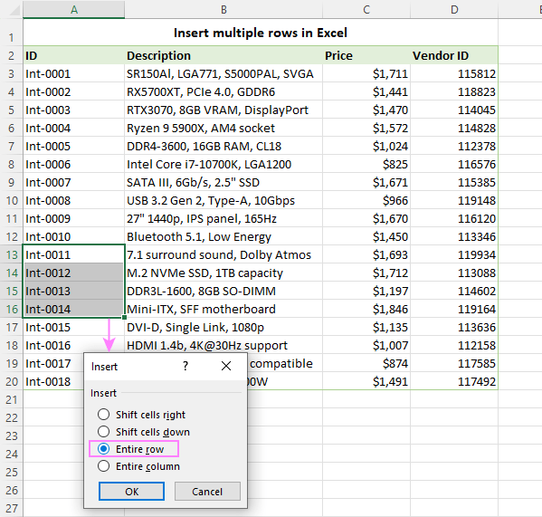 Cómo insertar varias filas en Excel con acceso directo y otras formas Cómo insertar varias filas en Excel con acceso directo y otras formas