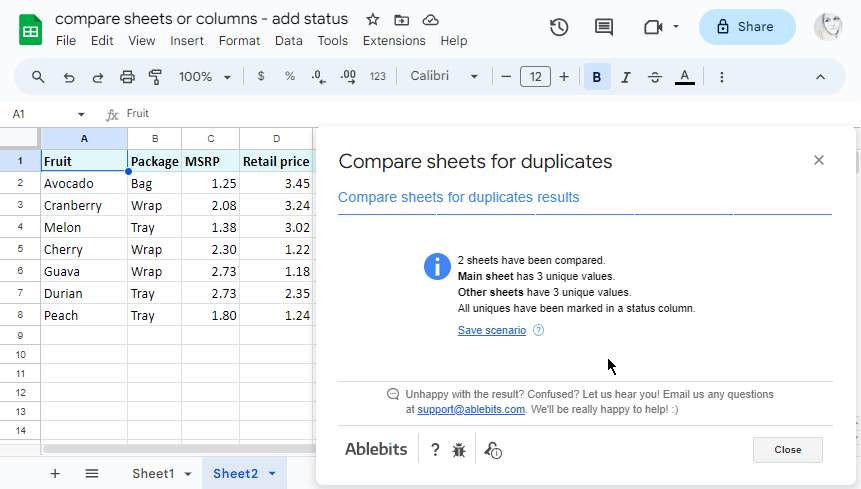 Compare datos en dos hojas o columnas de Google para encontrar coincidencias y diferencias. Compare datos en dos hojas o columnas de Google para encontrar coincidencias y diferencias.