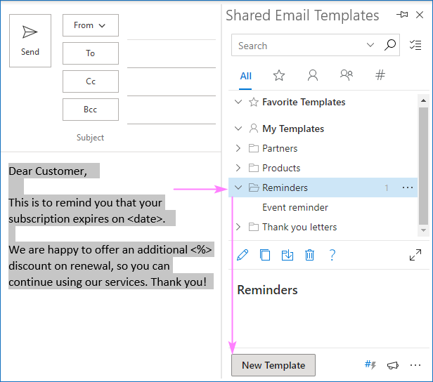 Cree una plantilla de correo electrónico de Outlook con campos rellenables, variables y menú desplegable
