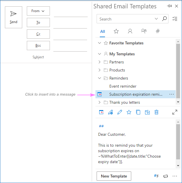 Cree una plantilla de correo electrónico de Outlook con campos rellenables, variables y menú desplegable