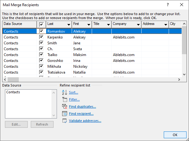 Combinar correspondencia en Outlook: envíe correos electrónicos masivos individualmente