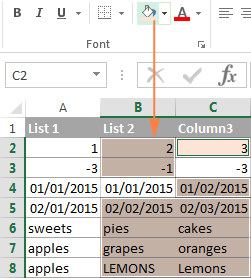Compare dos columnas para coincidencias y diferencias.