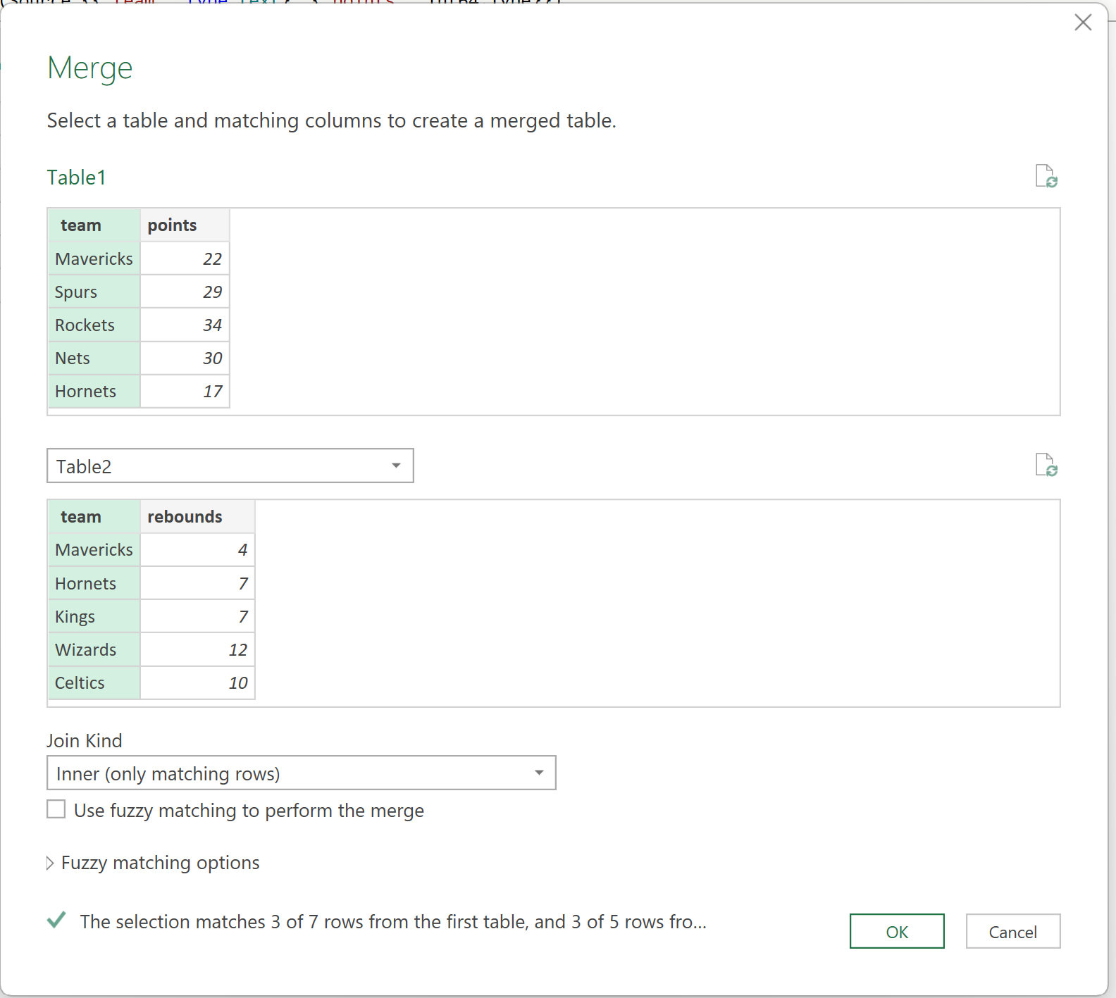 Cómo realizar una unión interna en Excel (con ejemplo) Cómo realizar una unión interna en Excel (con ejemplo)