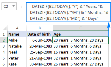 Cómo calcular la edad en Excel a partir del cumpleaños