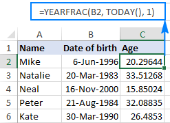 Cómo calcular la edad en Excel a partir del cumpleaños