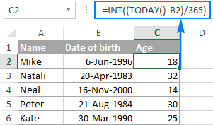 Cómo calcular la edad en Excel a partir del cumpleaños