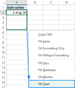 Cree una secuencia de fechas en Excel y complete automáticamente la serie de fechas