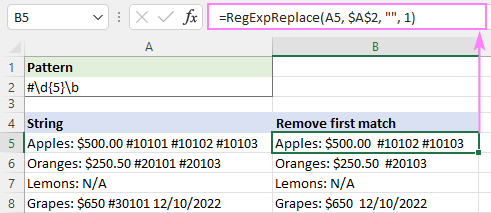 Regex para eliminar ciertos caracteres o texto en Excel