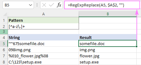 Regex para eliminar ciertos caracteres o texto en Excel