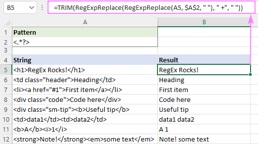 Regex para eliminar ciertos caracteres o texto en Excel