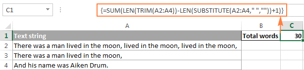 Cómo contar palabras en Excel