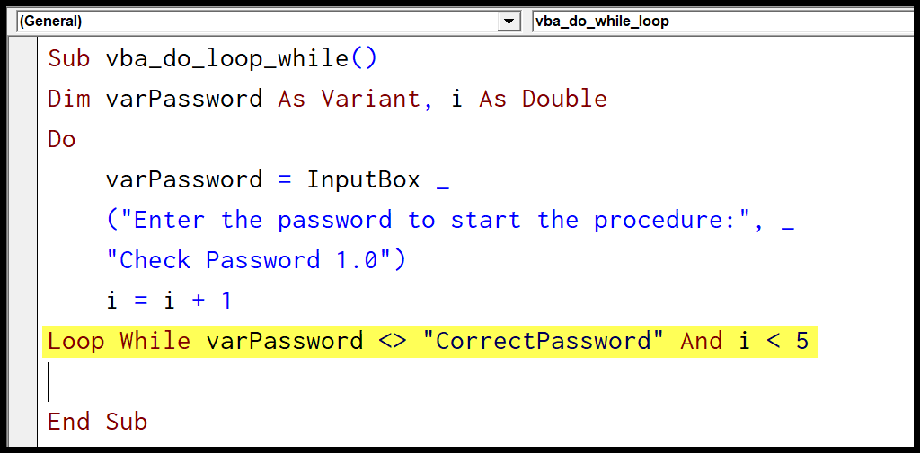 Excel VBA Hacer bucle mientras y (Hacer bucle mientras)