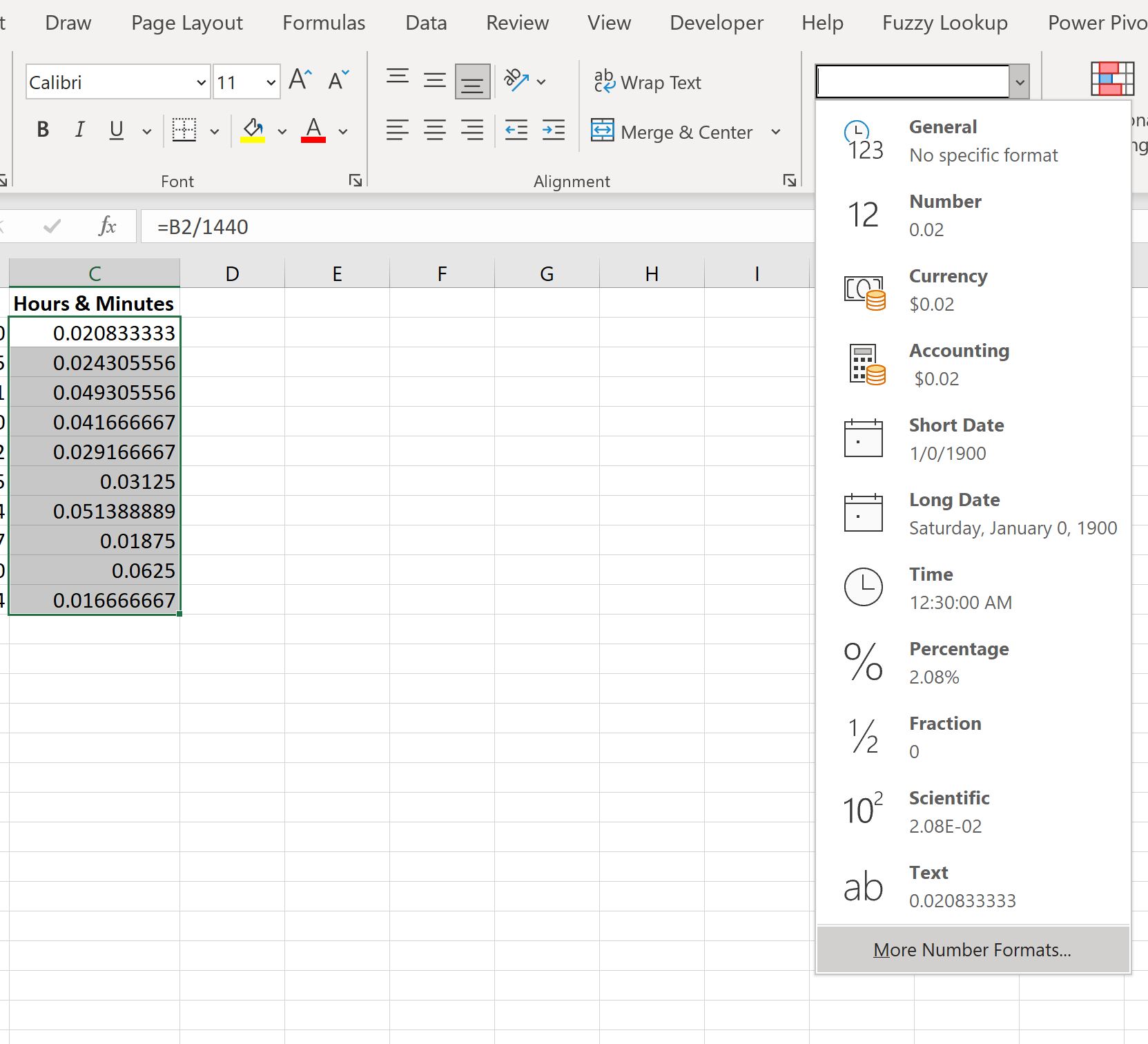 Excel: Cómo convertir minutos a horas y minutos