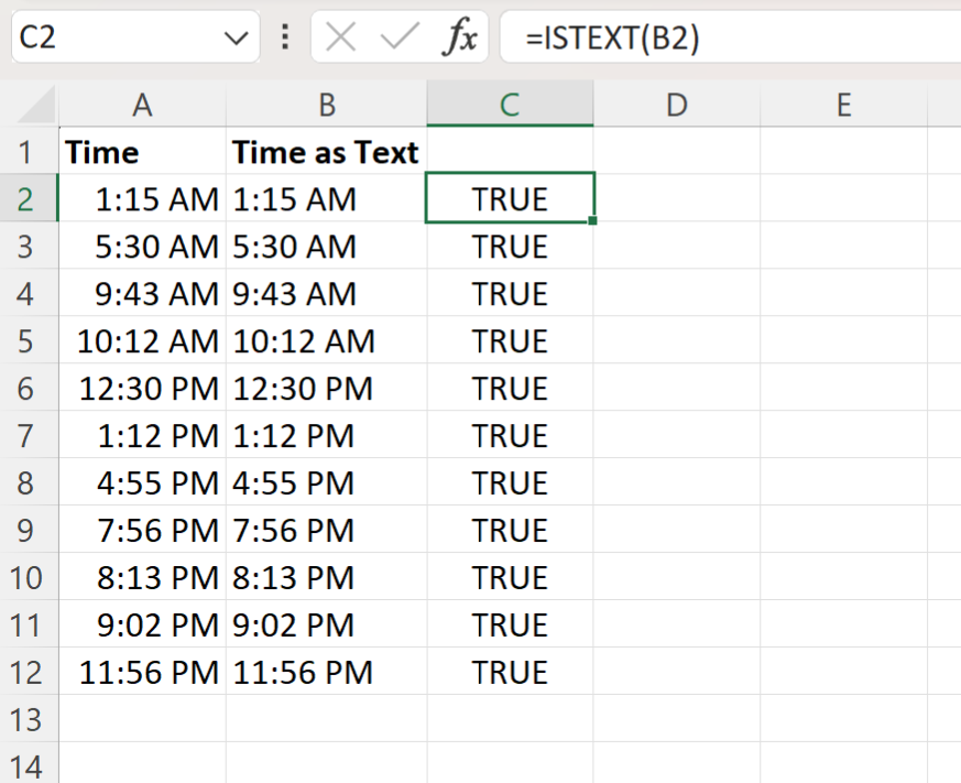 Cómo convertir tiempo en texto en Excel (con ejemplo)
