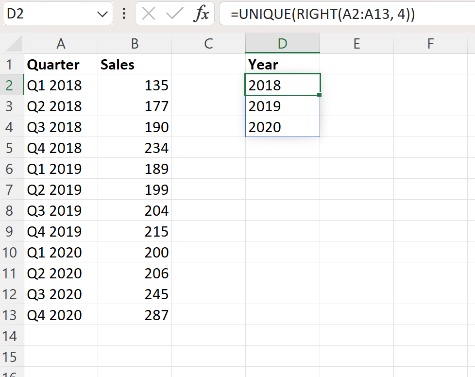 Excel: cómo convertir datos trimestrales en datos anuales