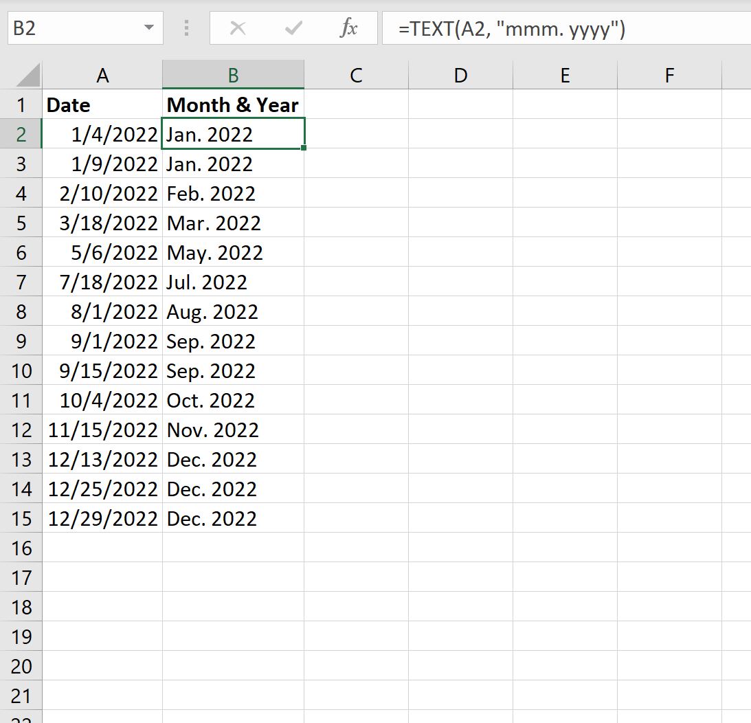 Excel: Cómo convertir fecha a formato de mes y año