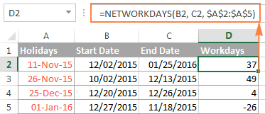Funciones Excel WORKDAY y NETWORKDAYS para calcular los días laborables