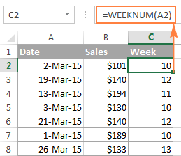 Función WEEKNUM de Excel: convierte el número de semana a fecha y viceversa