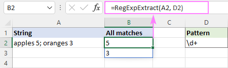 Regex para extraer cadenas en Excel (una o todas las coincidencias)
