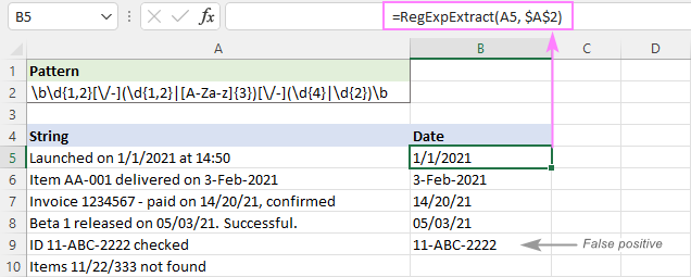 Regex para extraer cadenas en Excel (una o todas las coincidencias)