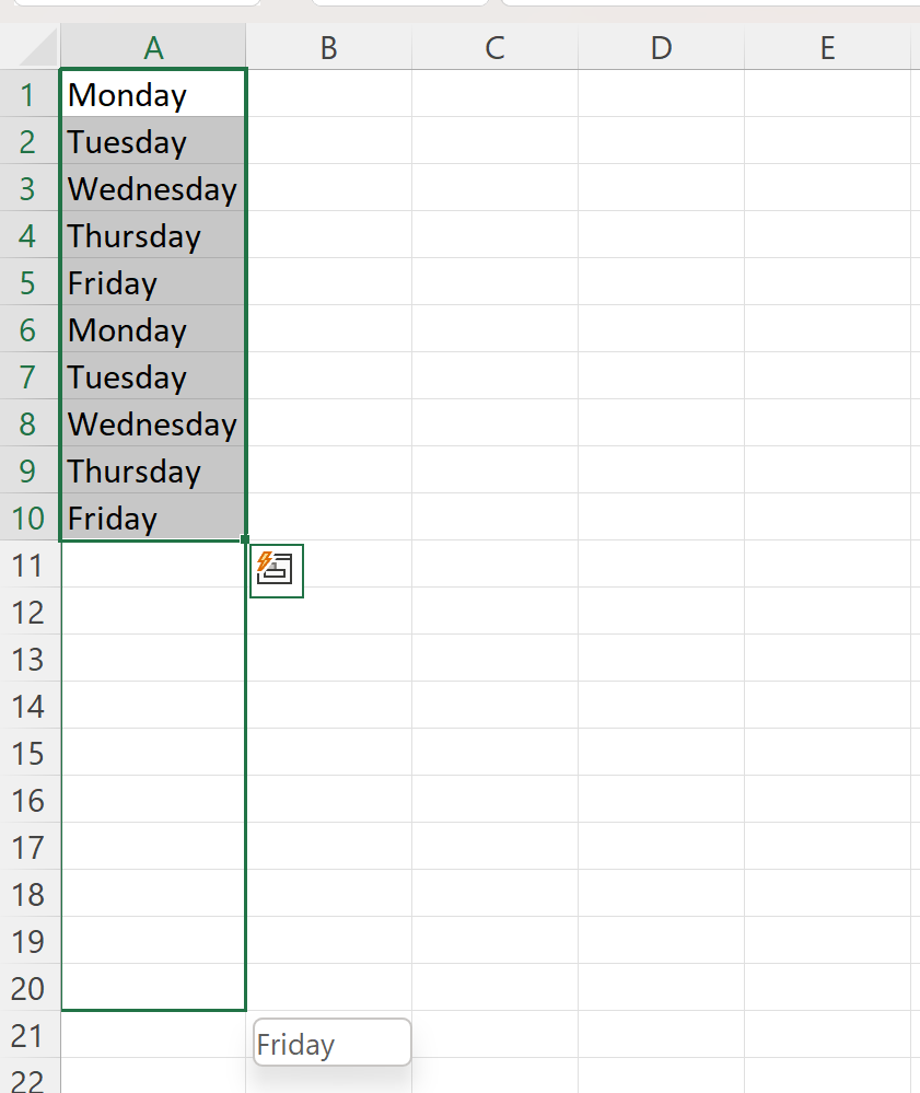 Cómo autocompletar los días de la semana en Excel (3 ejemplos)