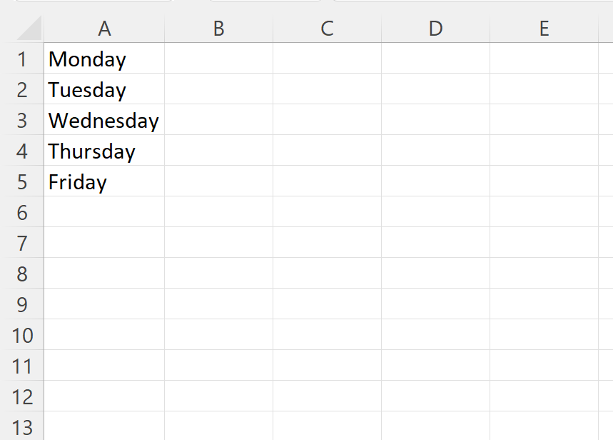 Cómo autocompletar los días de la semana en Excel (3 ejemplos)