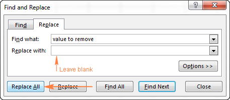 Usando Excel Buscar y Reemplazar de la manera más eficiente