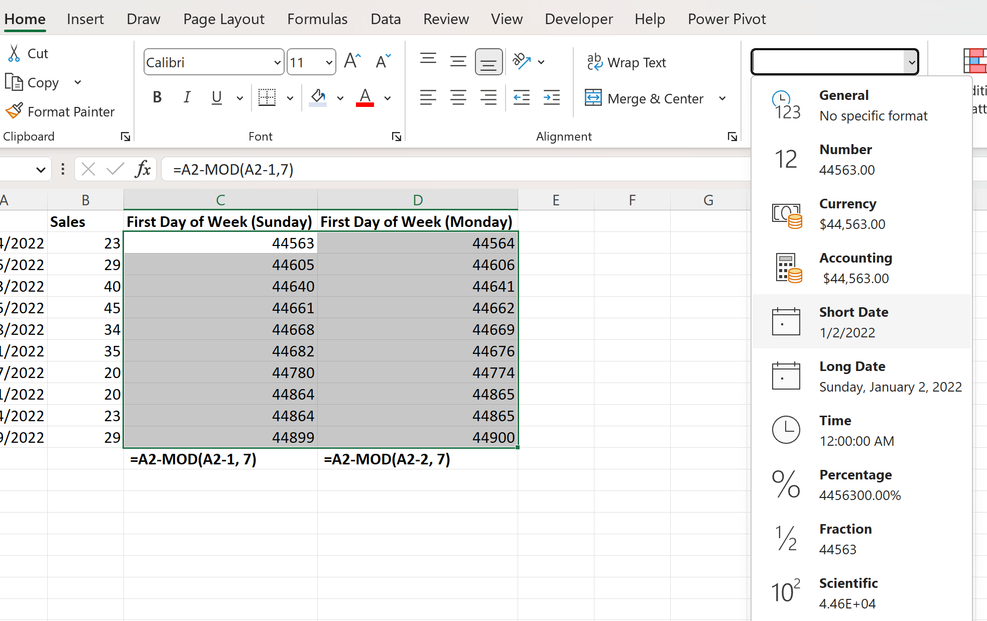 Cómo obtener el primer día de la semana en Excel (con ejemplos) Cómo obtener el primer día de la semana en Excel (con ejemplos)