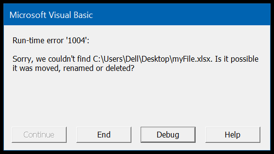 Manejo de errores de VBA
