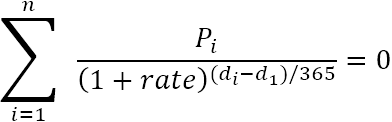 Función XIRR de Excel para calcular la TIR para flujos de efectivo no periódicos