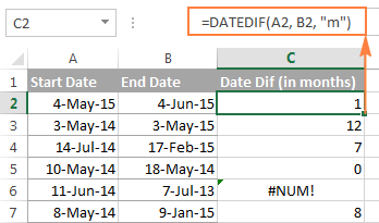 Función DATEDIF de Excel para obtener la diferencia entre dos fechas