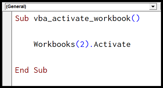VBA Activar libro de trabajo (archivo Excel)