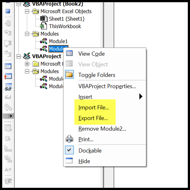 Módulo (Insertar, Quitar, Restaurar y Copia de Seguridad)