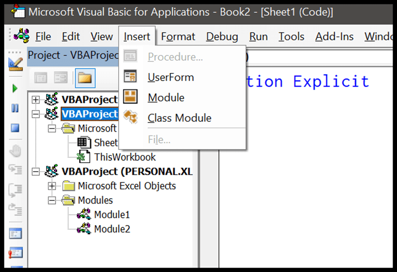 Módulo (Insertar, Quitar, Restaurar y Copia de Seguridad)