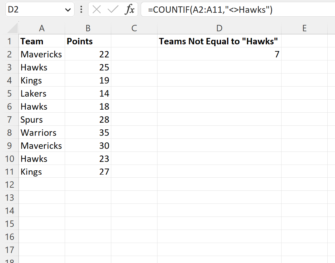 Excel: Cómo CONTAR.SI no es igual a texto Excel: Cómo CONTAR.SI no es igual a texto