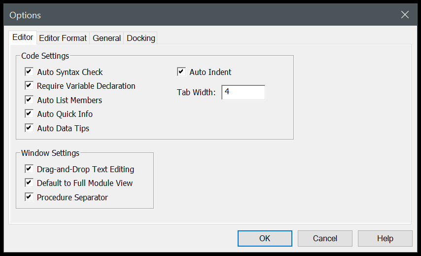 Editor de Excel Visual Basic (VBE) para Windows