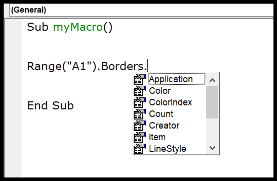 Editor de Excel Visual Basic (VBE) para Windows