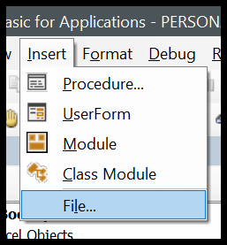Editor de Excel Visual Basic (VBE) para Windows