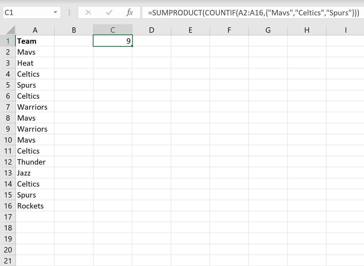 Excel: utilice CONTAR.SI con varios criterios en la misma columna Excel: utilice CONTAR.SI con varios criterios en la misma columna