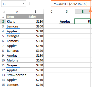 Funciones CONTAR y CONTARA para contar celdas en Excel