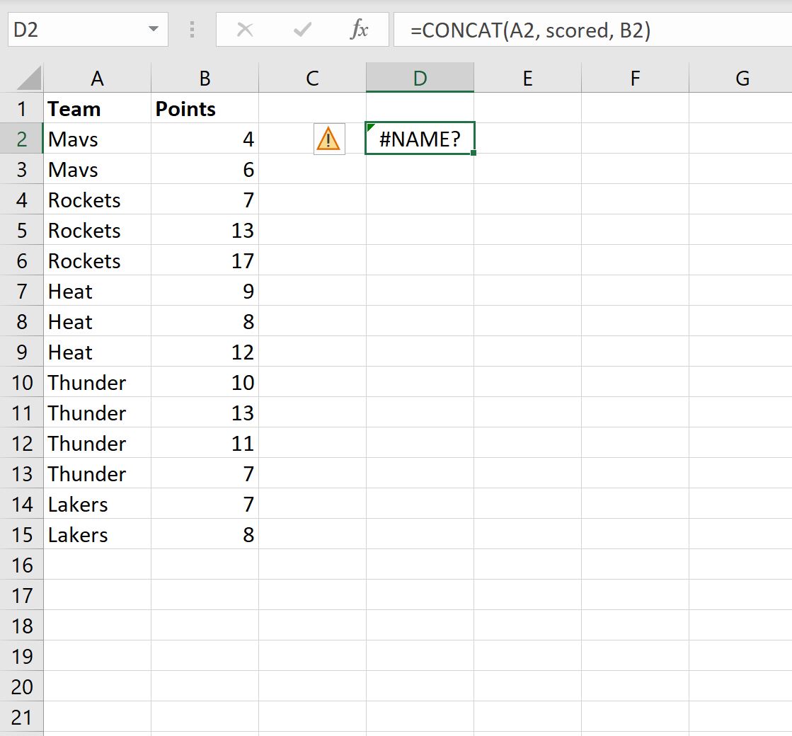 Cómo solucionar el error #NAME en Excel (3 ejemplos)