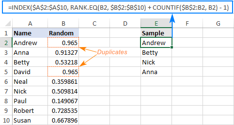 Cómo obtener una muestra aleatoria en Excel sin duplicados