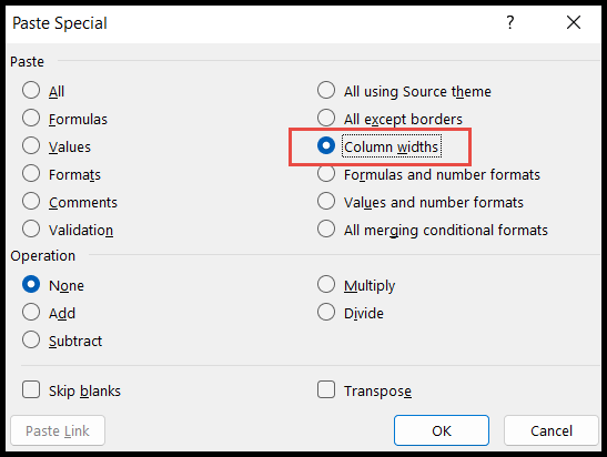 Copiar y pegar ancho de columna en Excel (Guía rápida)