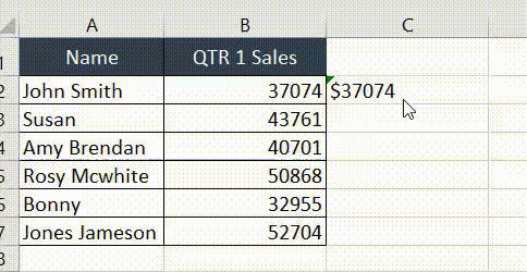 Agregar el signo de dólar en Excel (varias formas)
