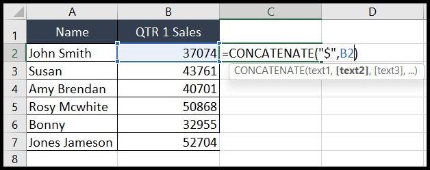 Agregar el signo de dólar en Excel (varias formas)