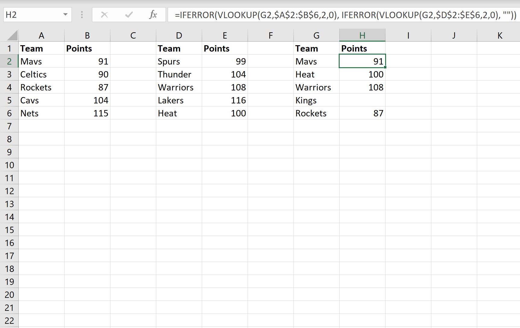 Cómo escribir una declaración IFERROR anidada en Excel Cómo escribir una declaración IFERROR anidada en Excel