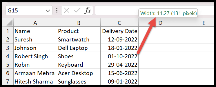 Cómo cambiar el ancho de la columna en Excel